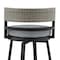Armen Living Encinitas Outdoor Patio 5-Piece Bar Table Set in Aluminum with Gray Cushions SETODEN5BLGRY - alternate 3